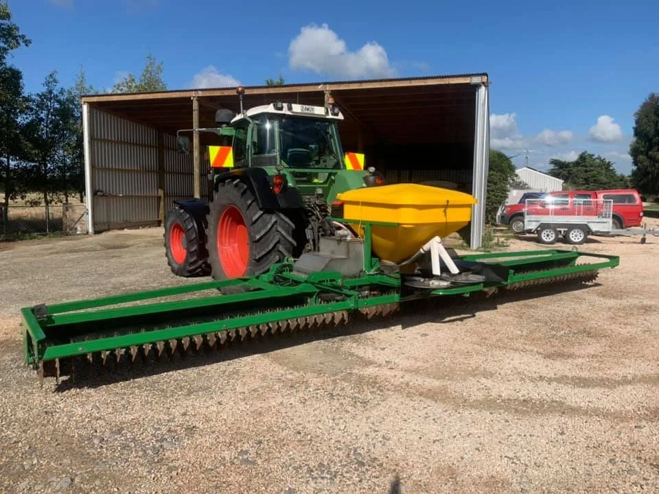 Spikey urine patch detection machine with tractor Mid Canterbury