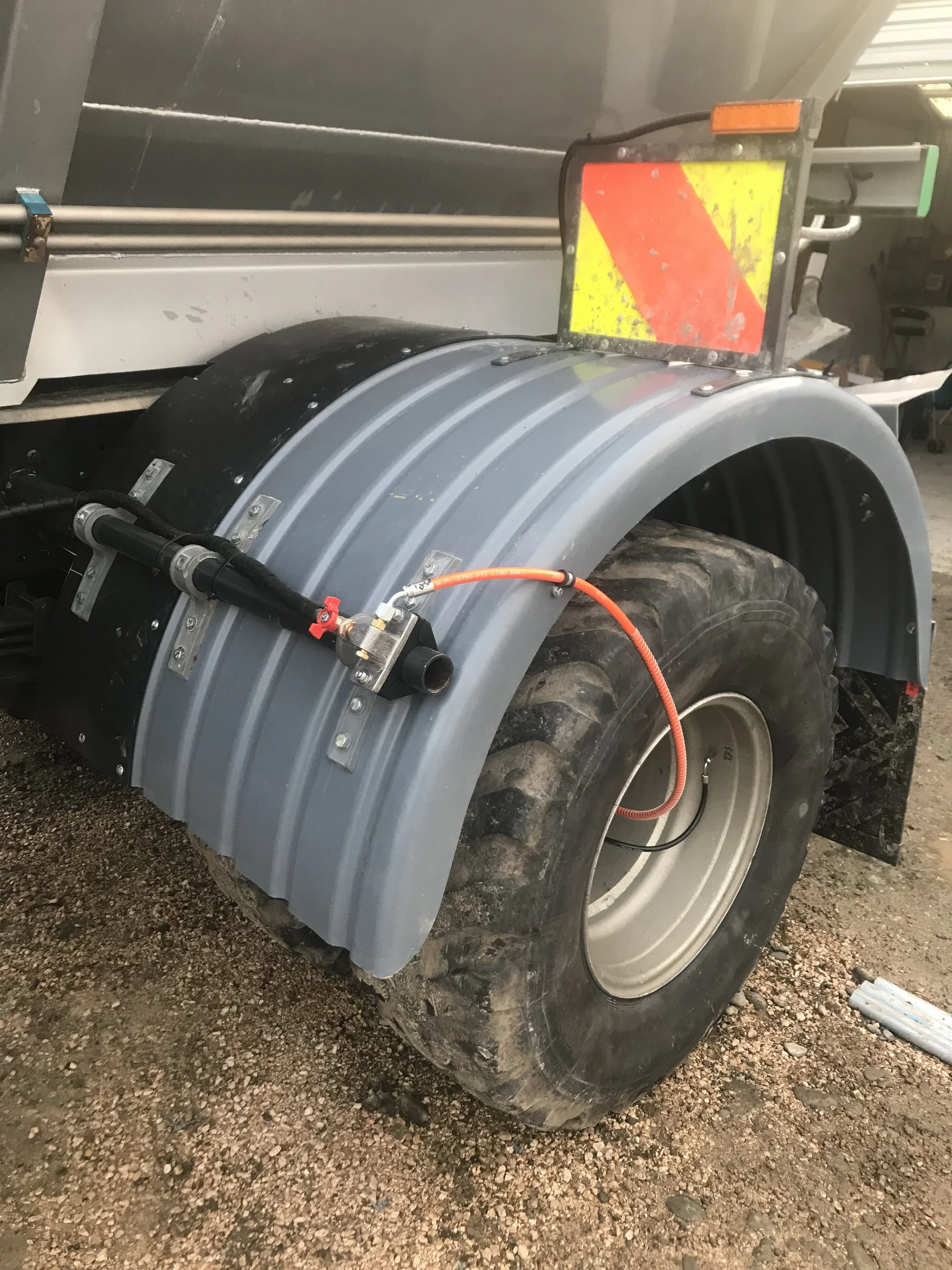 Tyre pressure adjustment system reducing soil compaction Canterbury Jackson Spreading fleet tyre inflation road to paddock pressure system