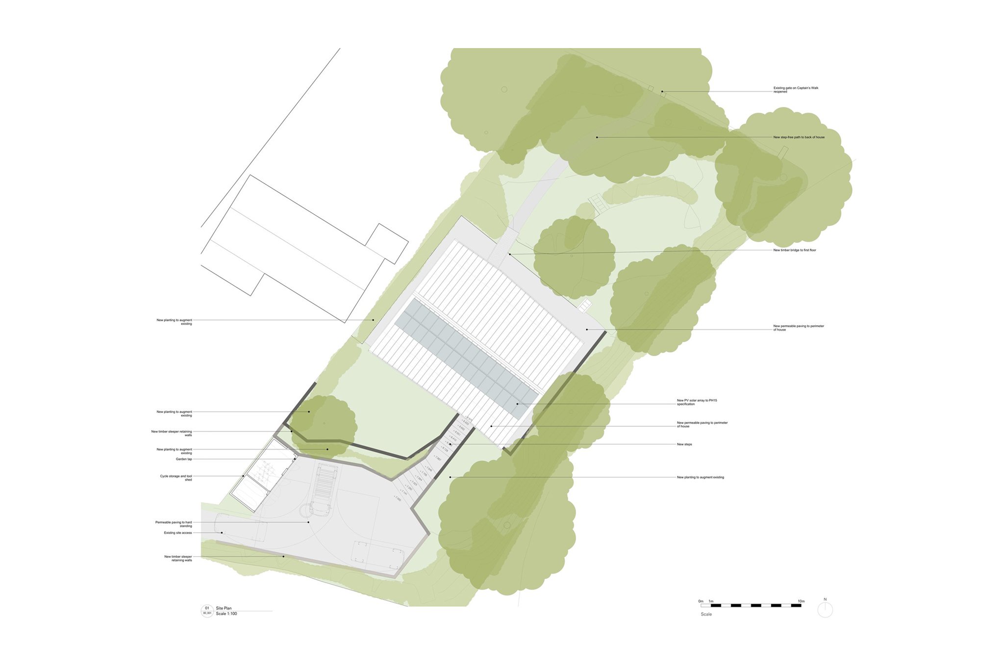 Site plan, Silverdale, Falmouth - Passivhaus (certified) | Berryman Construction