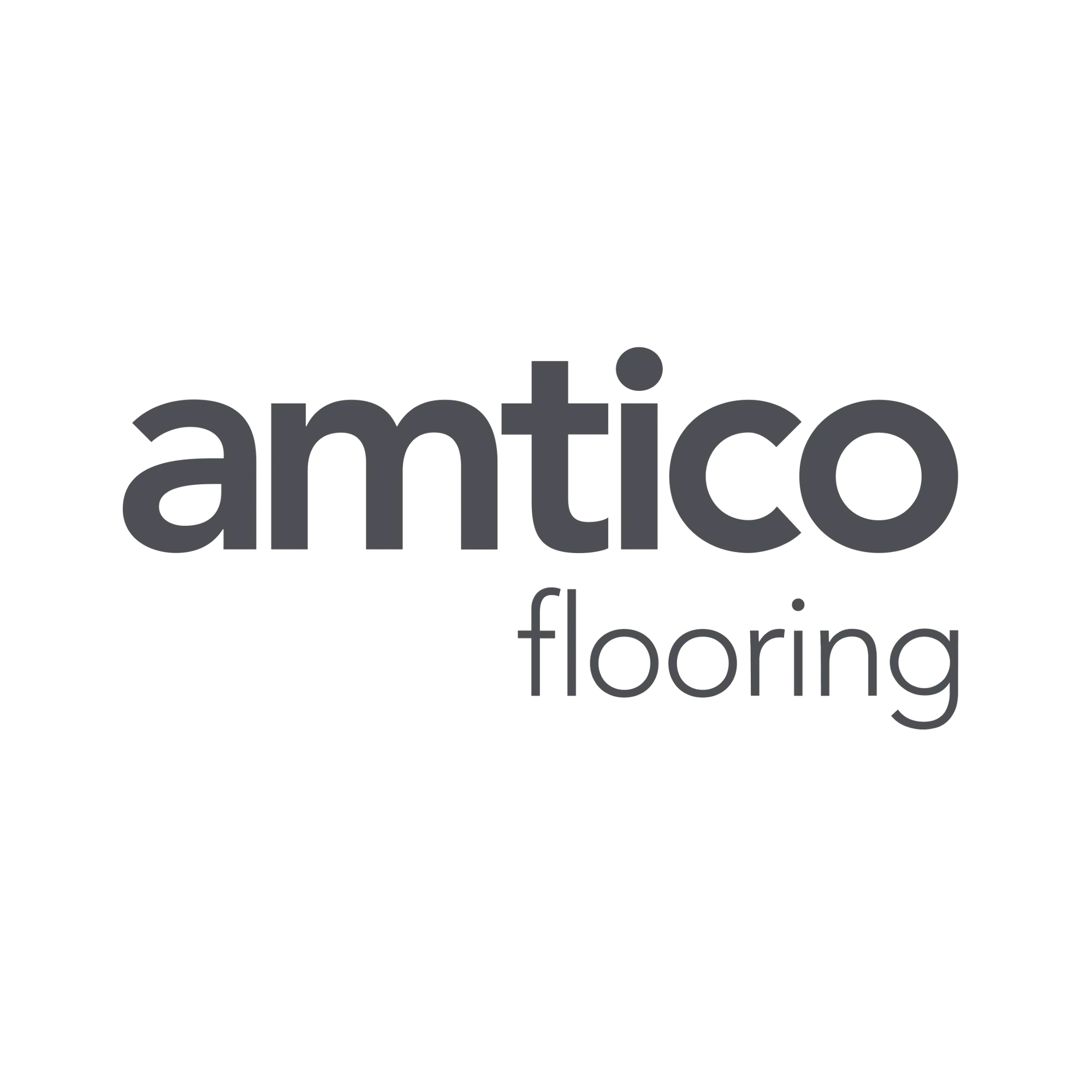 Logo for Amtico Flooring featuring white background and dark grey text.