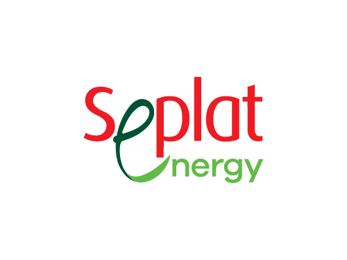 Splat Energy logo with green and red text and a stylized 'e'