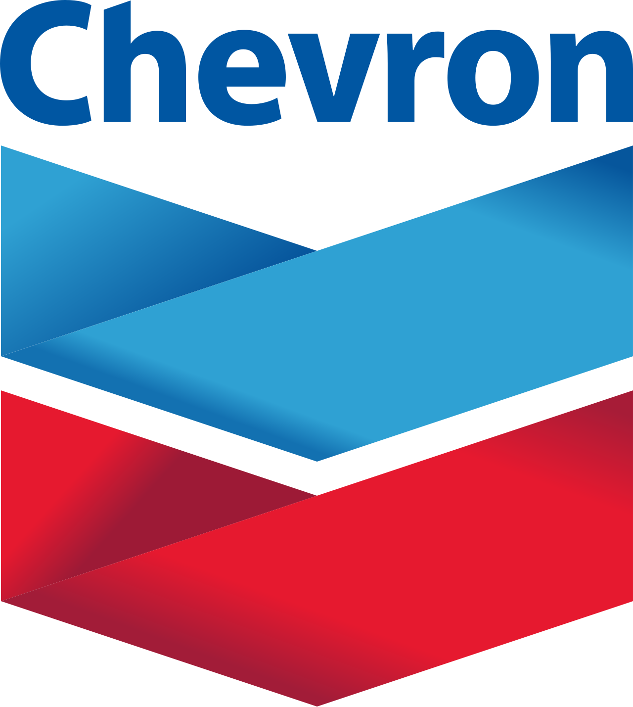 Colorful Chevron Logo with blue, red, and cyan geometric shapes and gradients.