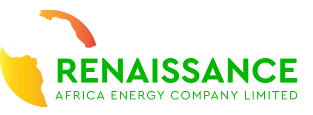 Logo of Renaissance Africa Energy Company Limited showing a stylized map of Africa in black, orange, and yellow with green text.