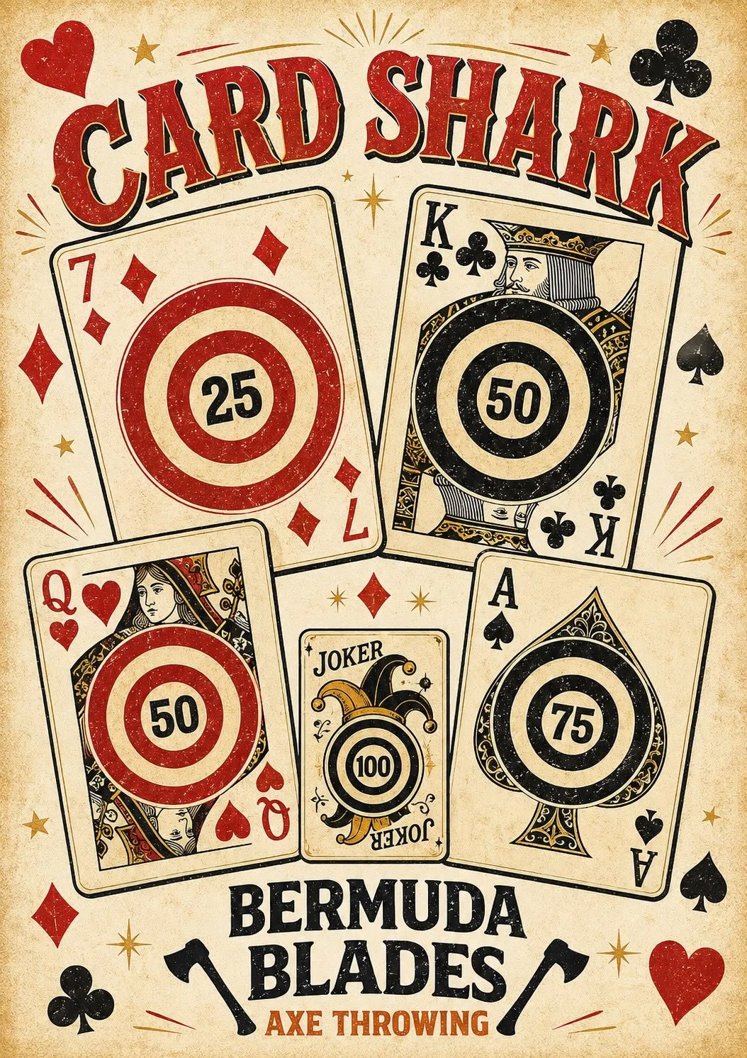 Card Shark Axe Throwing Poster Target