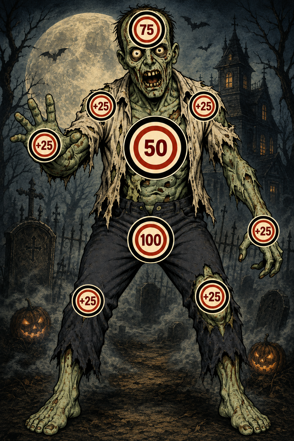 Zombie Axe Throwing Poster Target