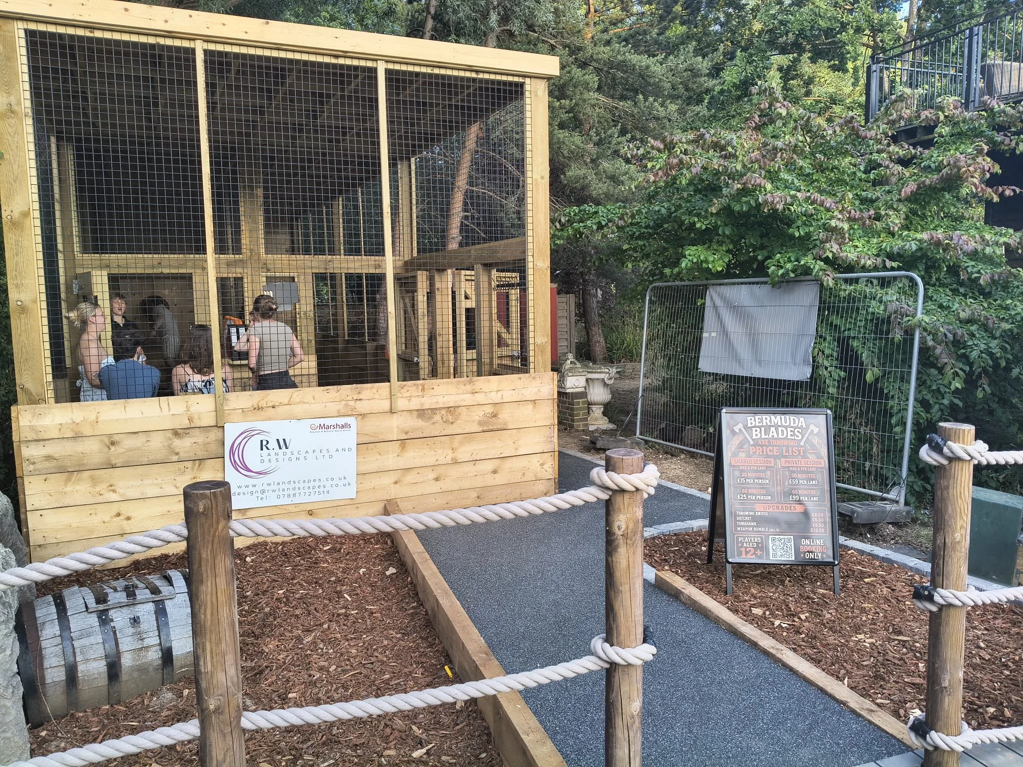 The covered outdoor axe throwing location in Bedfordshire