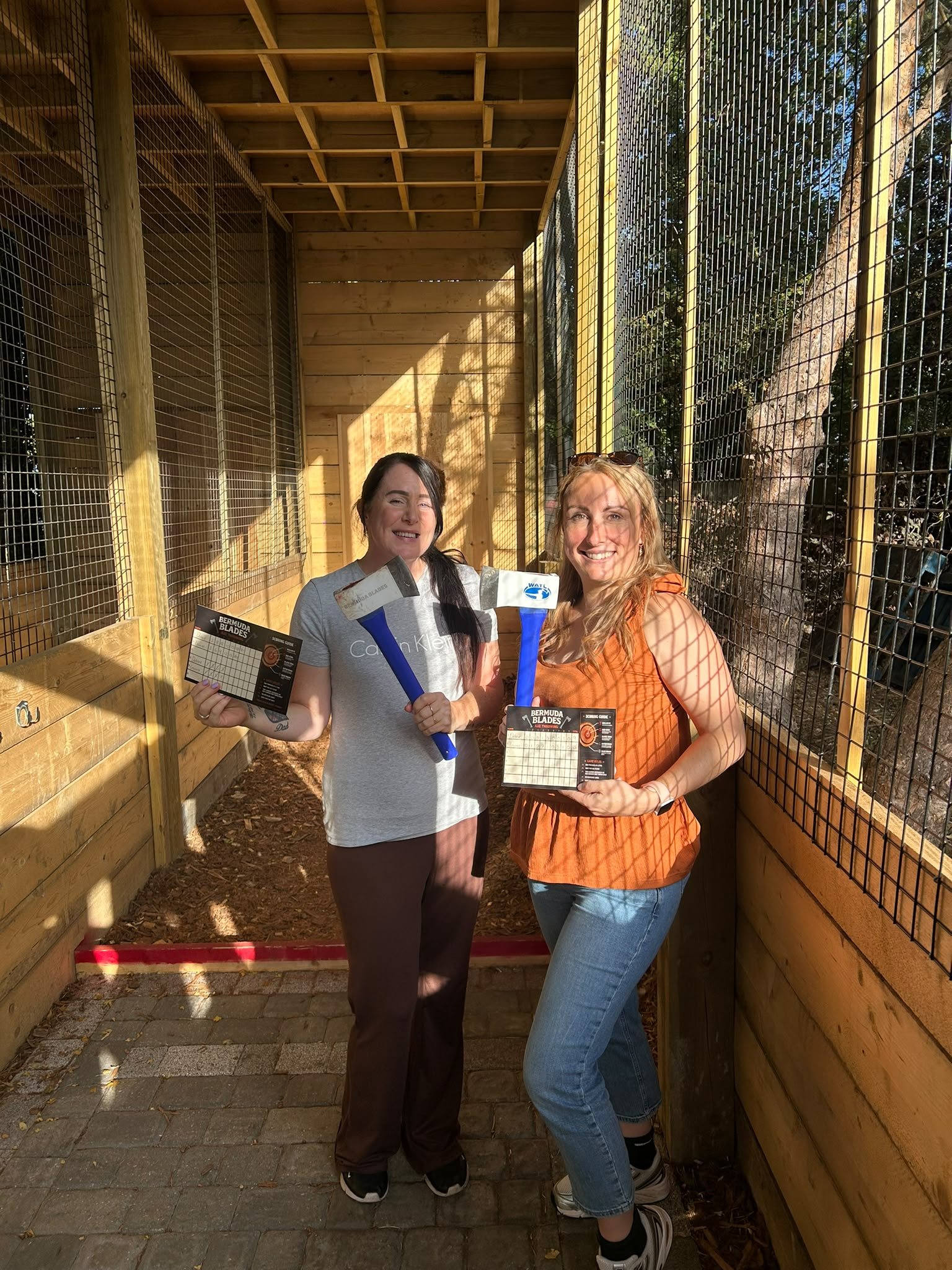 Axe throwing at Bermuda Blades in Henlow, Bedfordshire