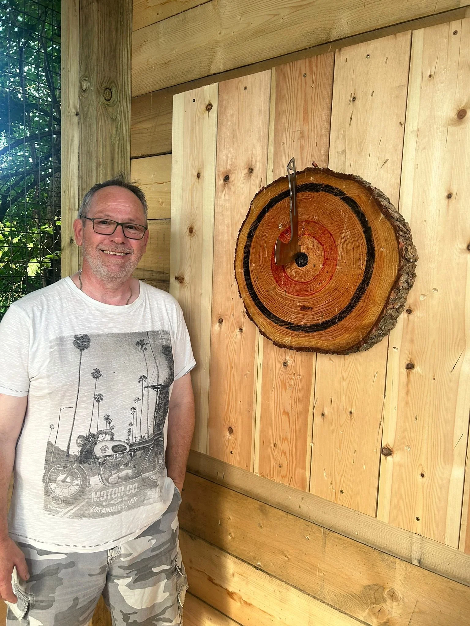 Hitting Bullseye at Bermuda blades axe throwing near Letchworth