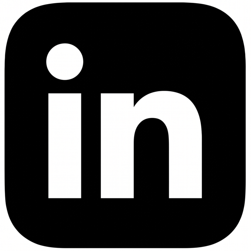 Minimalistisches Social Media Icon für LinkedIn und Instagram auf weißem Hintergrund. SEO-Schnittstelle für B2B-Consulting von FOURWARD Consulting.