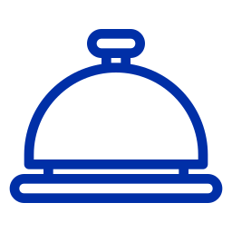 Un timbre de campana de color azul.