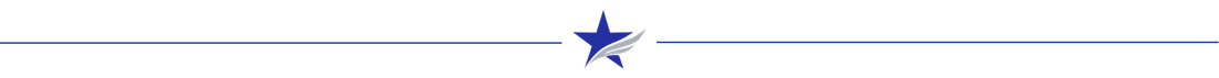 Una imagen con una estrella en la parte superior y algunas líneas blancas y azules en el fondo.