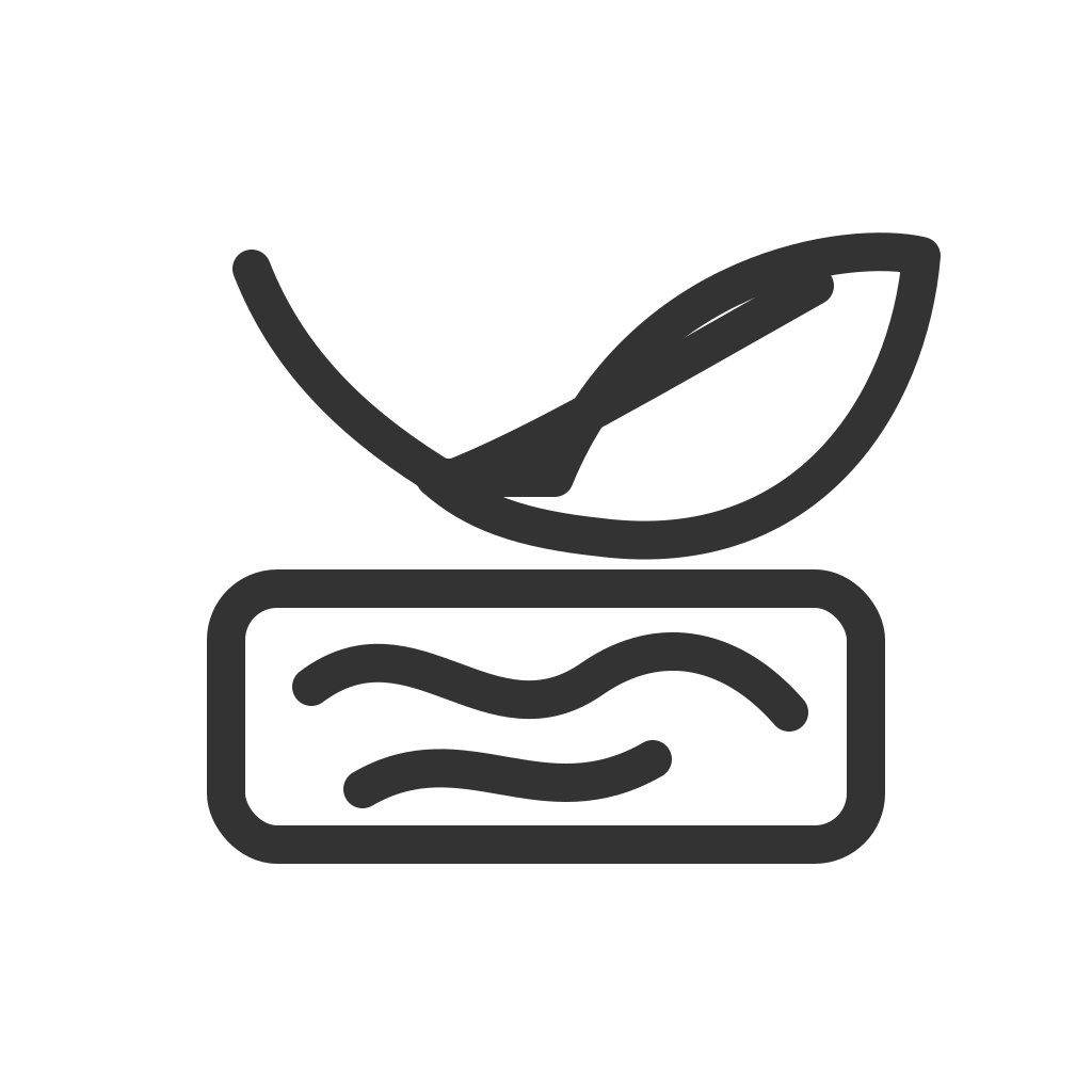 Icon of a plant leaf with a mixing spoon and a box, indicating natural or organic ingredients.