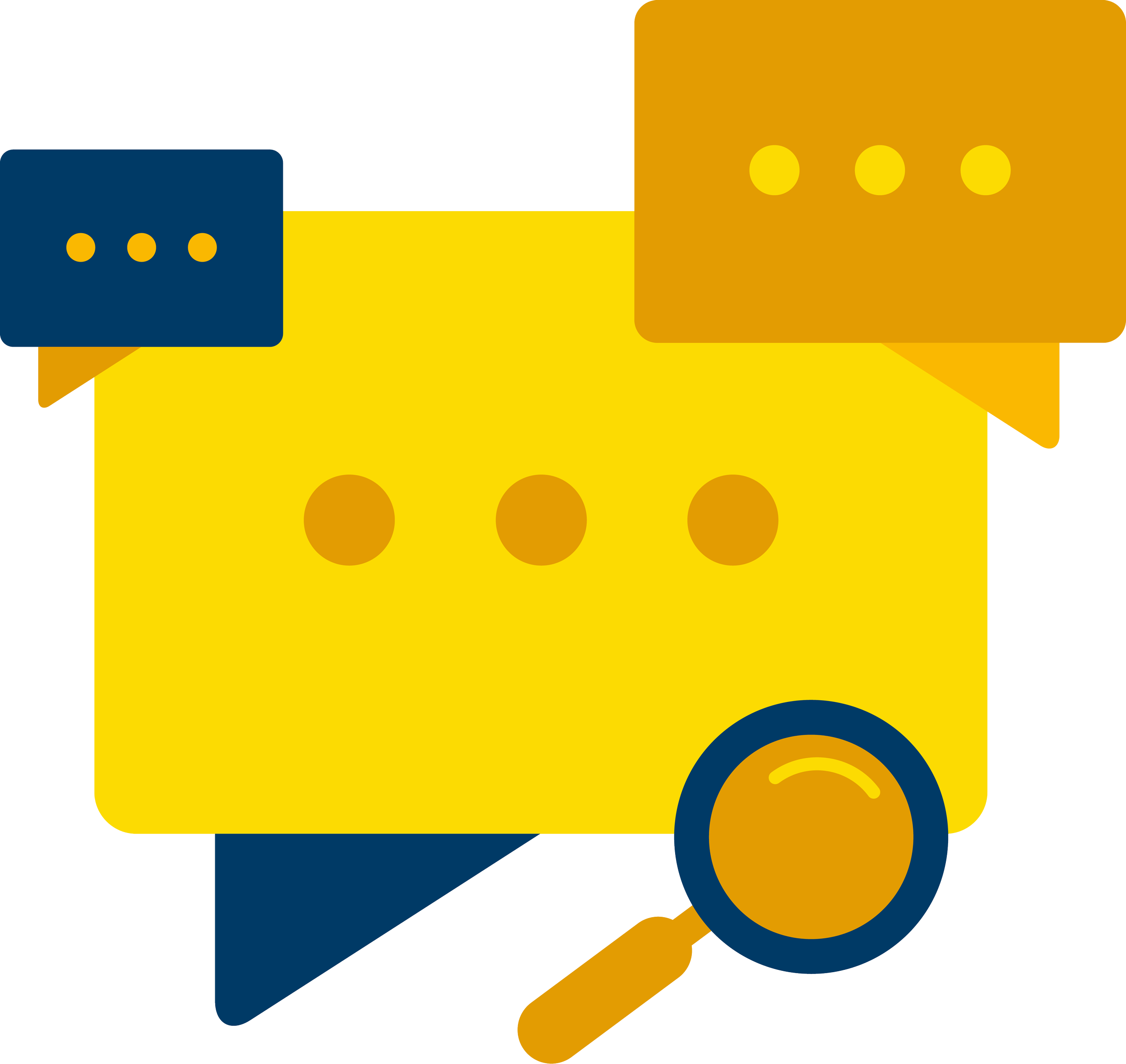 Digital illustration of a yellow delivery truck with a blue cab, seen from the side, with dark blue and yellow accents. Part of the NECTAR study Improving dental care pathways for children