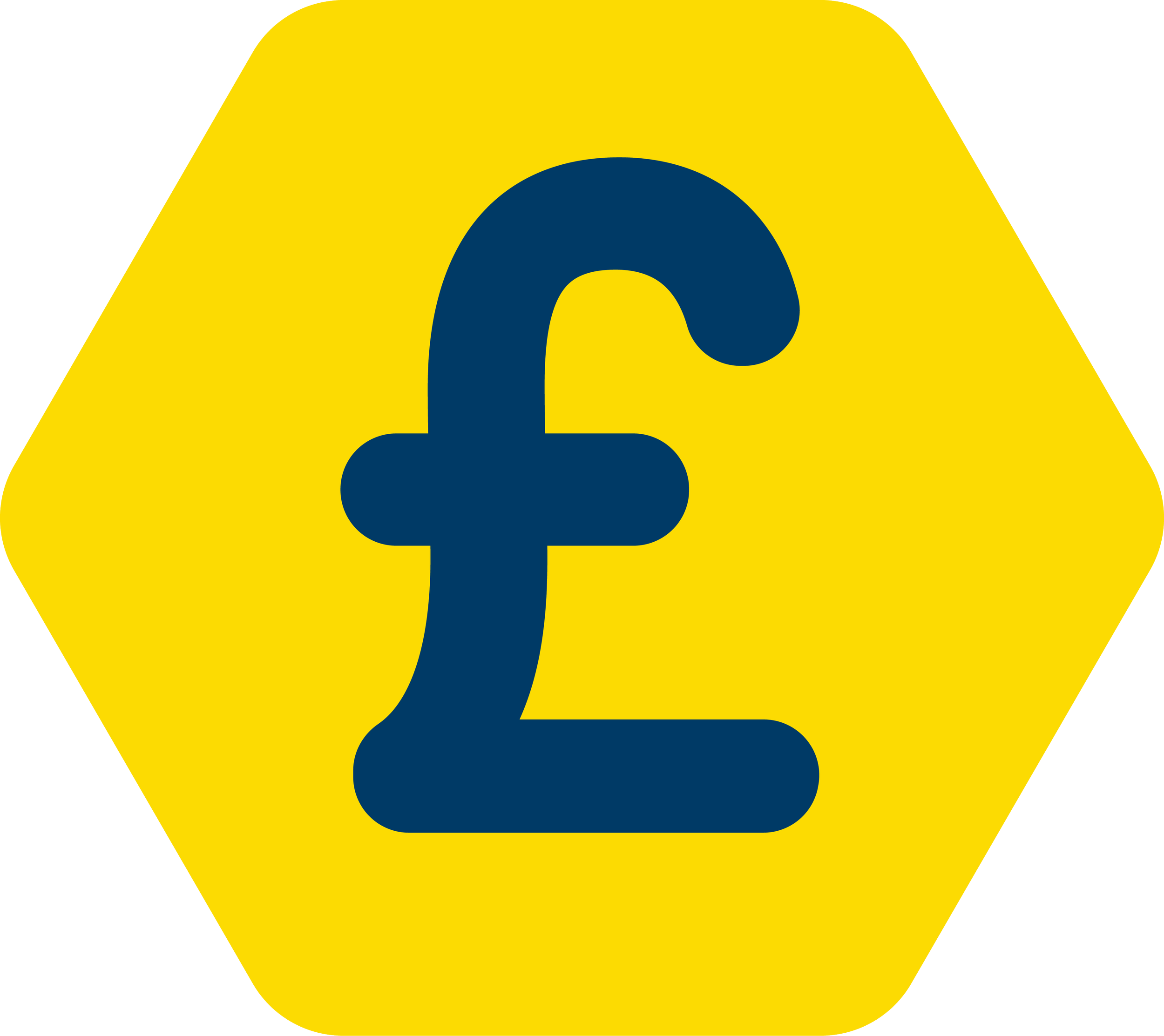 Yellow warning sign with a large dark blue pound mark in the center. Part of the NECTAR study Improving dental care pathways for children