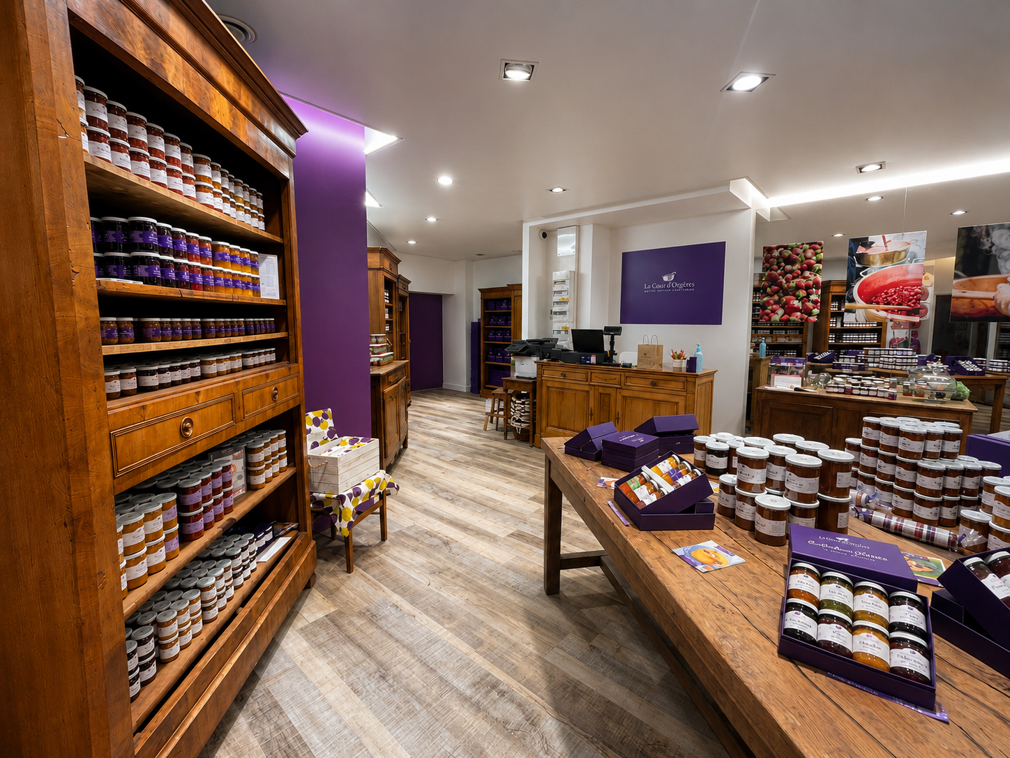 Aménagement intérieur d'une épicerie fine 
