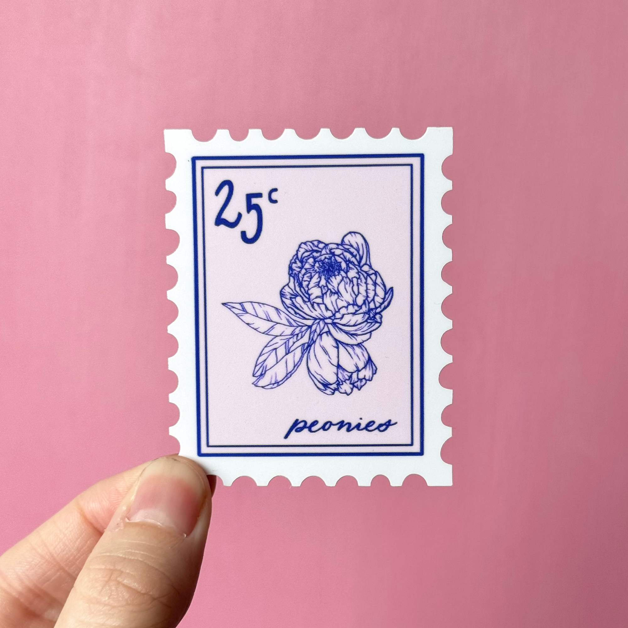 Peony Stamp Sticker