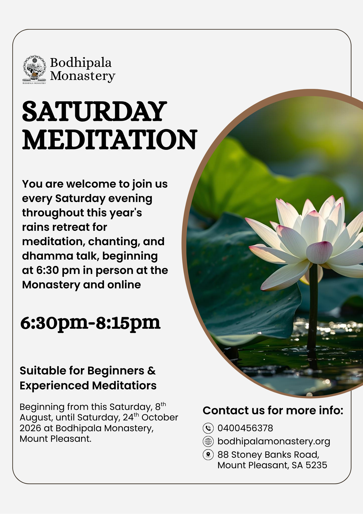 Saturday Meditation Sessions