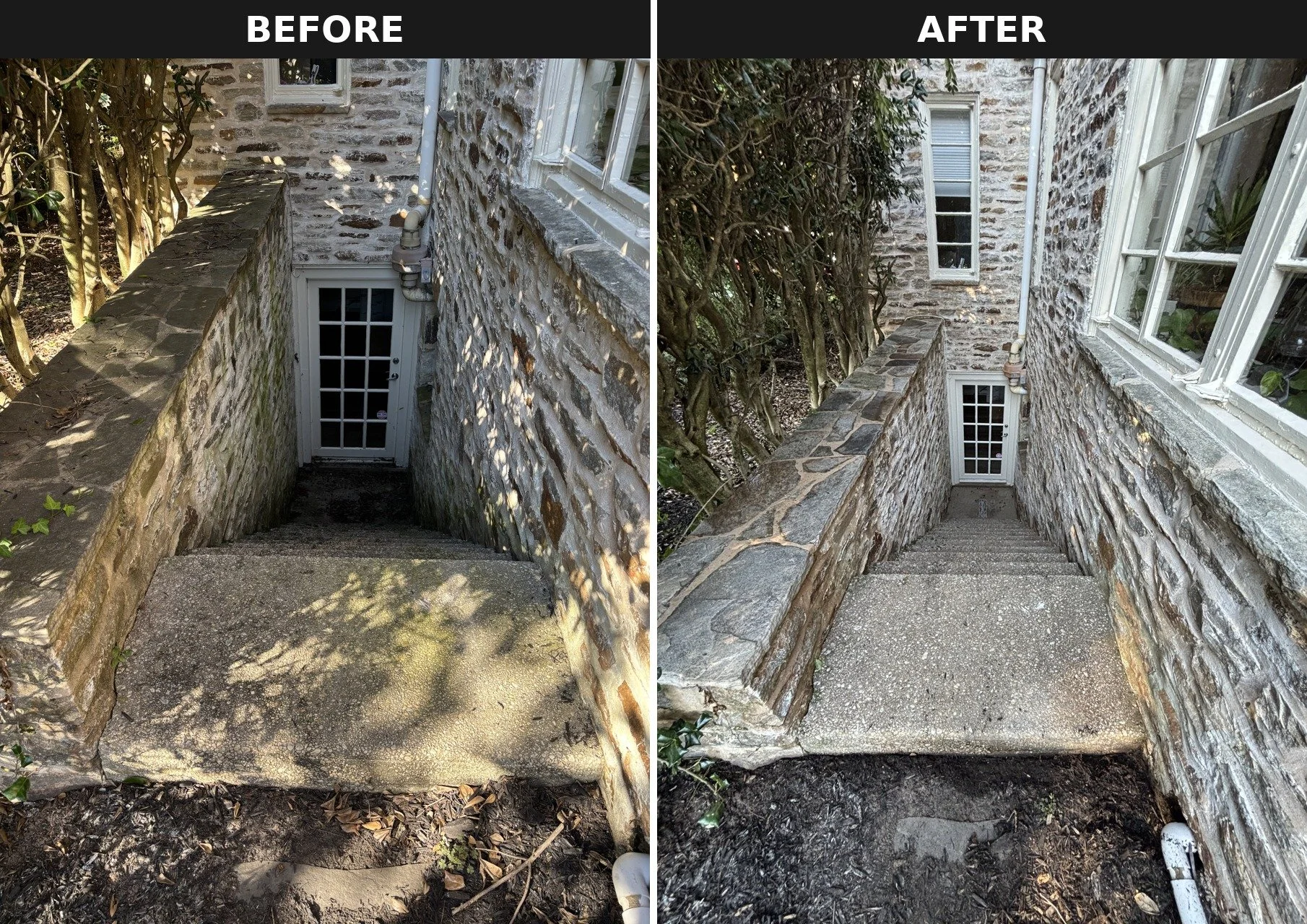 basement stairwell pressure washing.jpeg