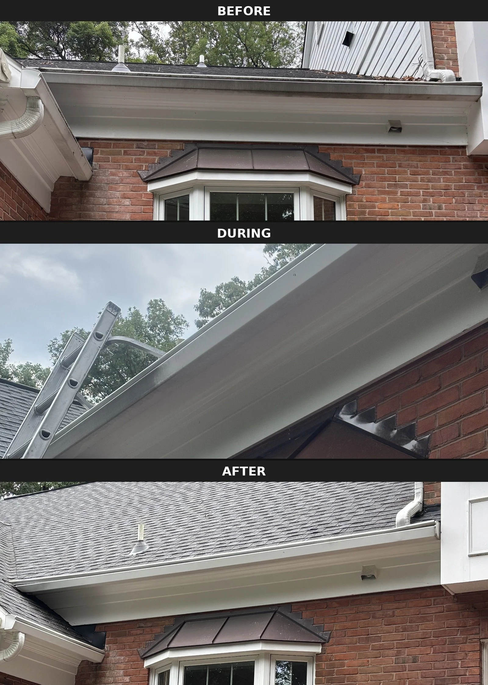 Gutter brightening in Cockeysville by Red Helmet Power Washing 