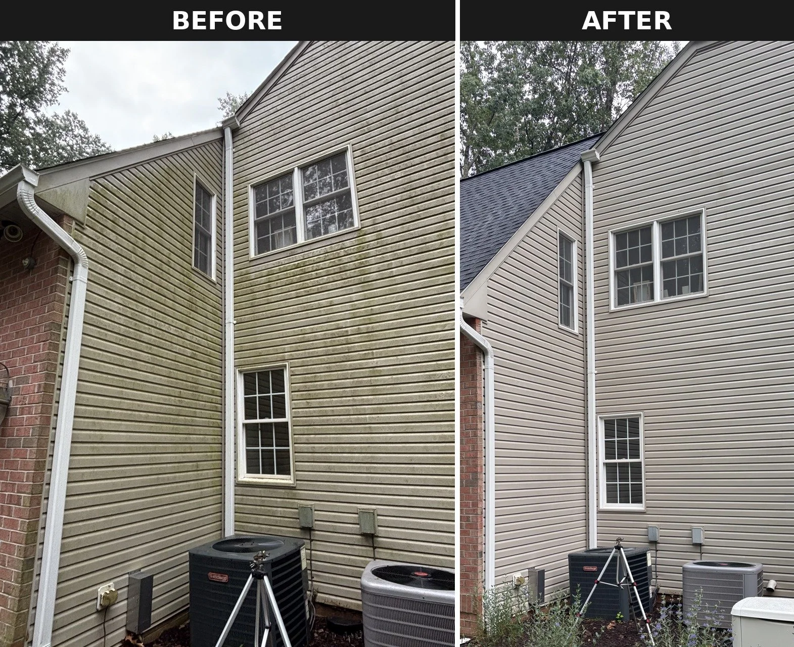 House soft washing in Owings Mills by Red Helmet Power Washing 