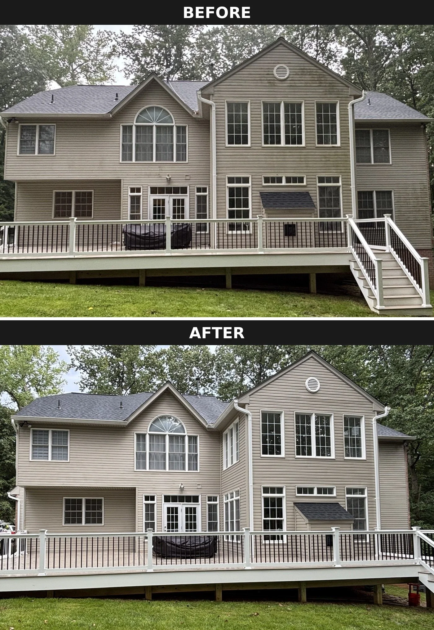 House soft washing in Owings Mills by Red Helmet Power Washing 