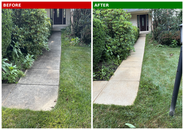 Sidewalk and concrete cleaning in Timonium, MD by Red Helmet Power Washing