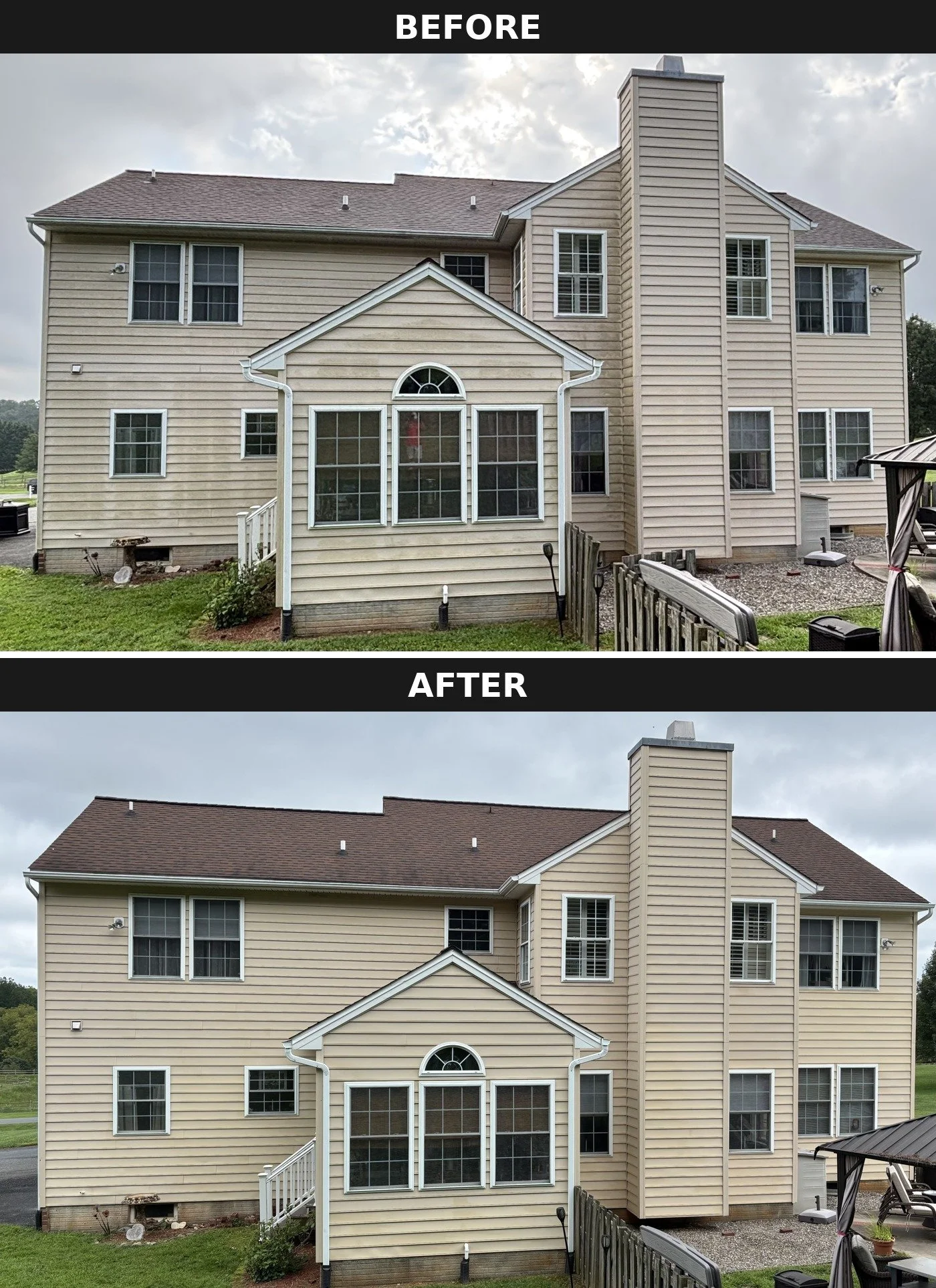 House soft washing in Baltimore County by Red Helmet Power Washing 