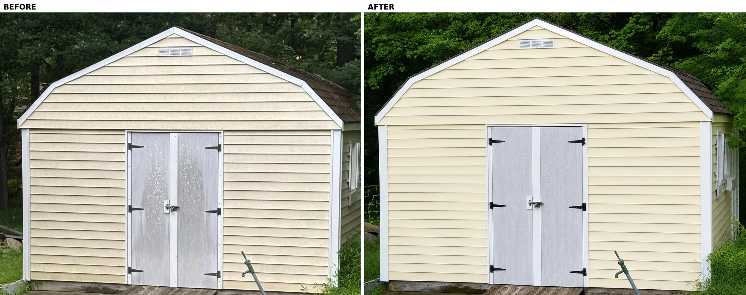 Shed soft washing by Red Helmet Power Washing in Owings Mills MD