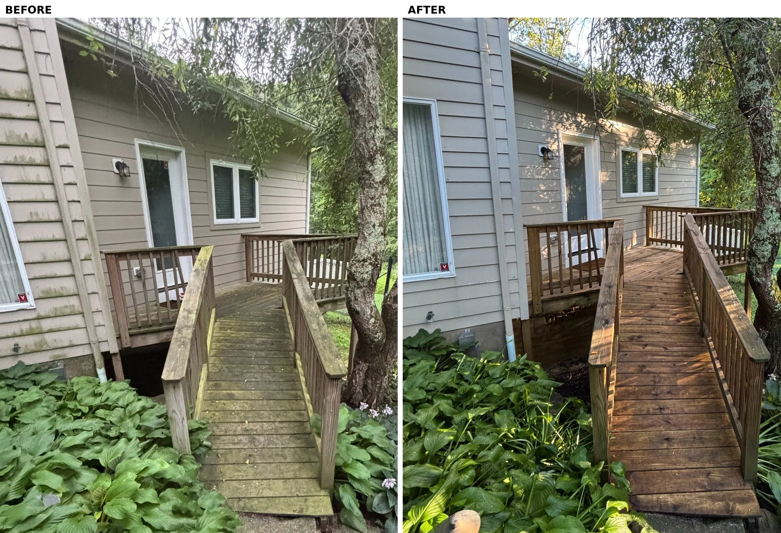 Deck cleaning in Owings Mills, MD by Red Helmet Power Washing
