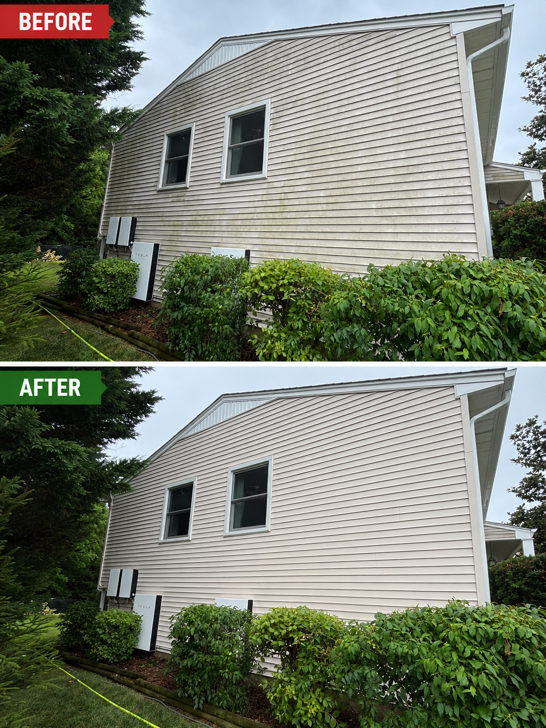 Professional house soft washing by  Red Helmet Power Washing in Timonium, Maryland