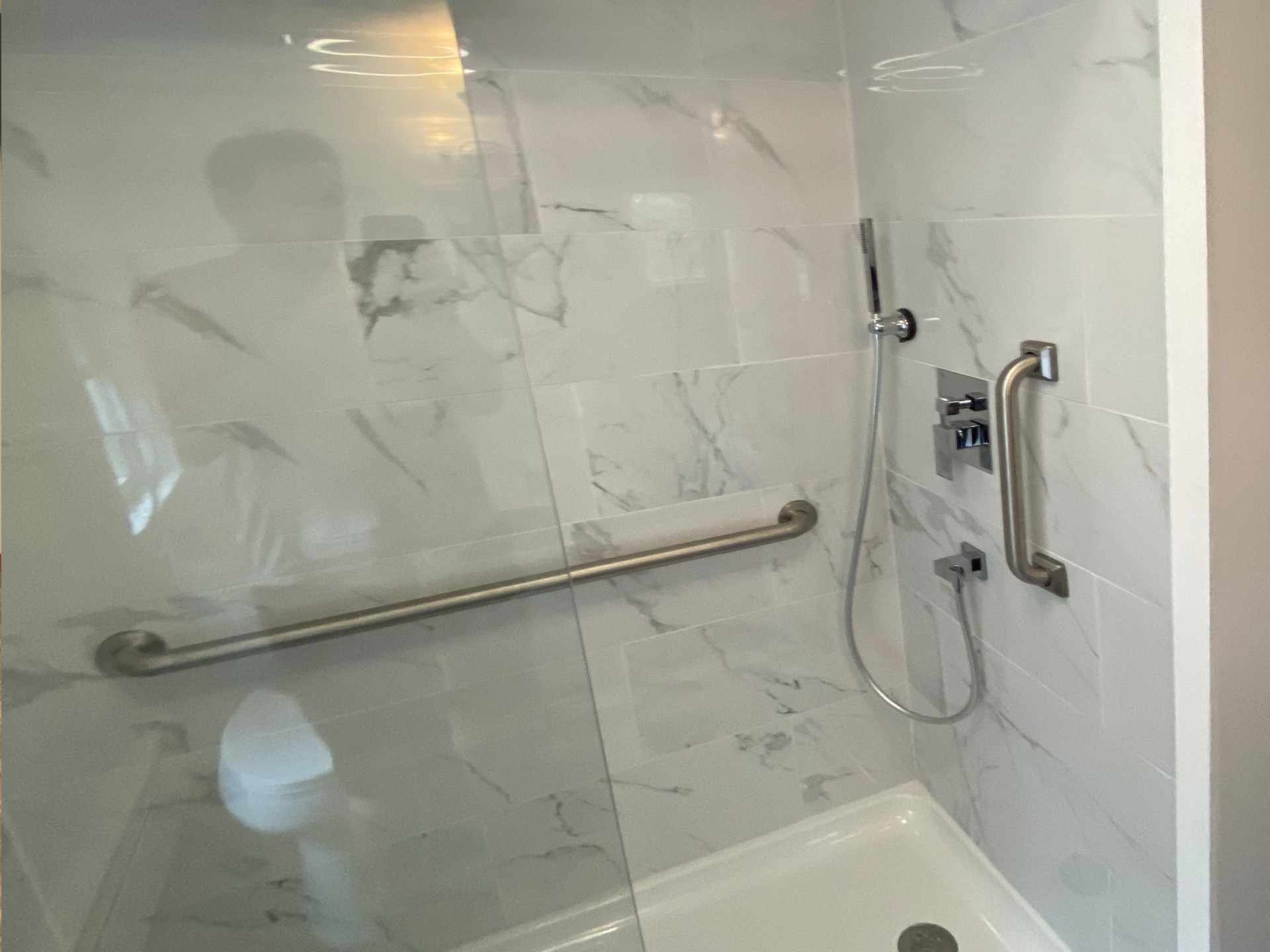 Detail of shower in bathroom 