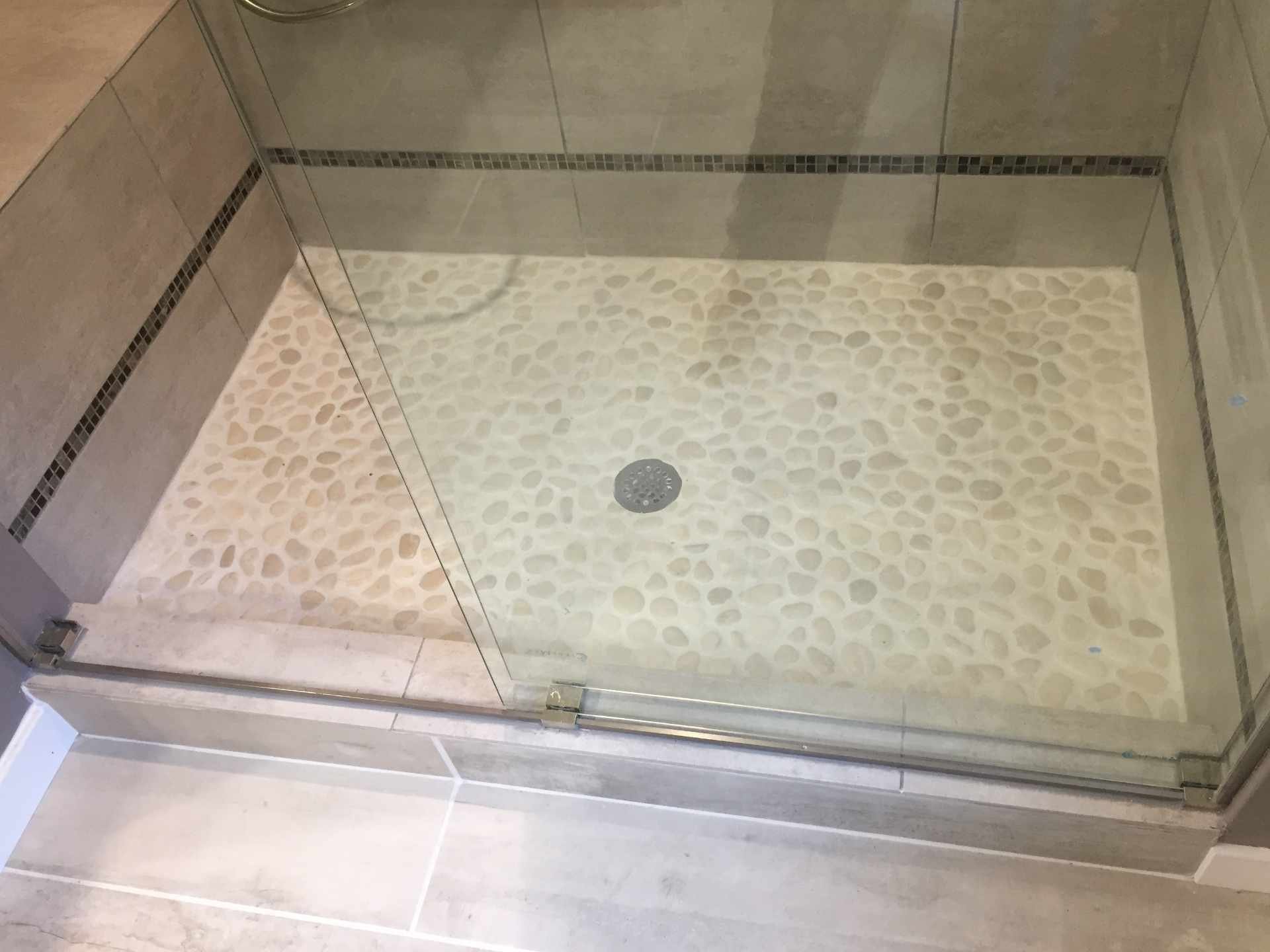 Detail of shower in bathroom 