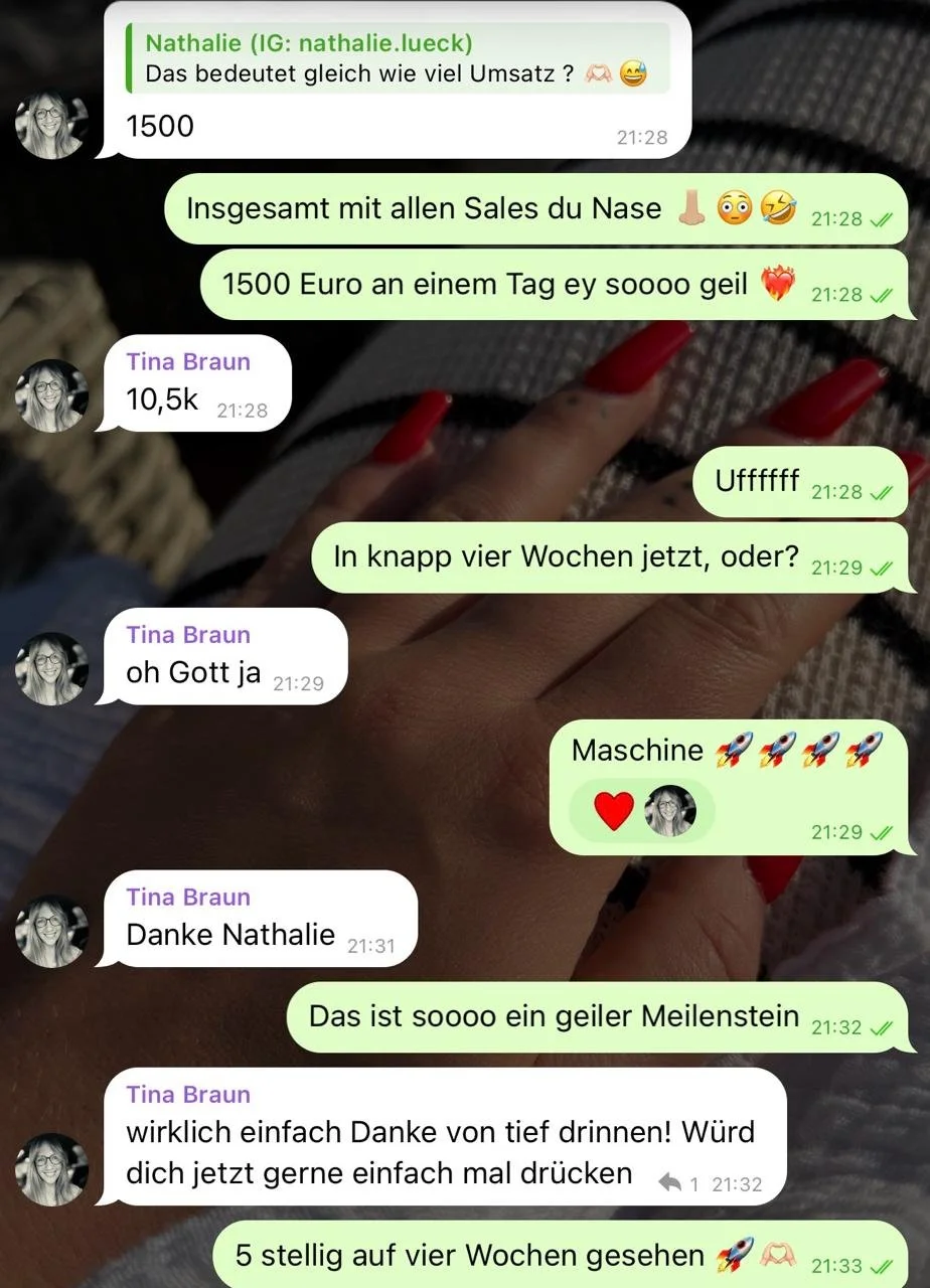 Social Pinkprint Erfolgsgeschichte mit Umsatzsteigerung, Online Business Aufbau, Affiliate Marketing und digitalen Produkten für Frauen.