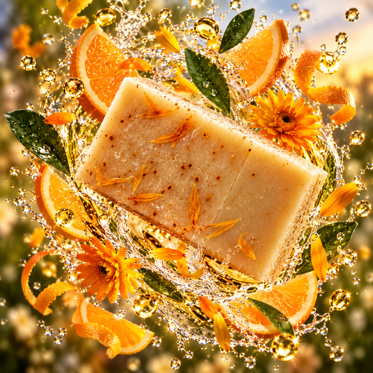 Gouden citruszeep in waterspiraal.png