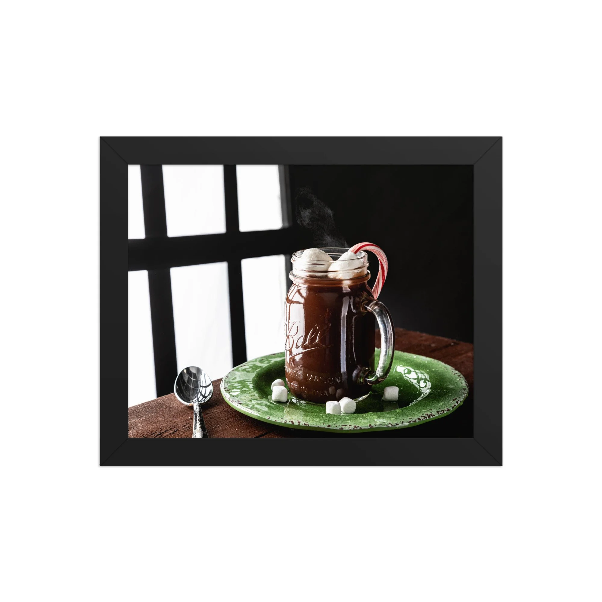 Warm Cocoa on a Snow Day (Matte Print, Framed)