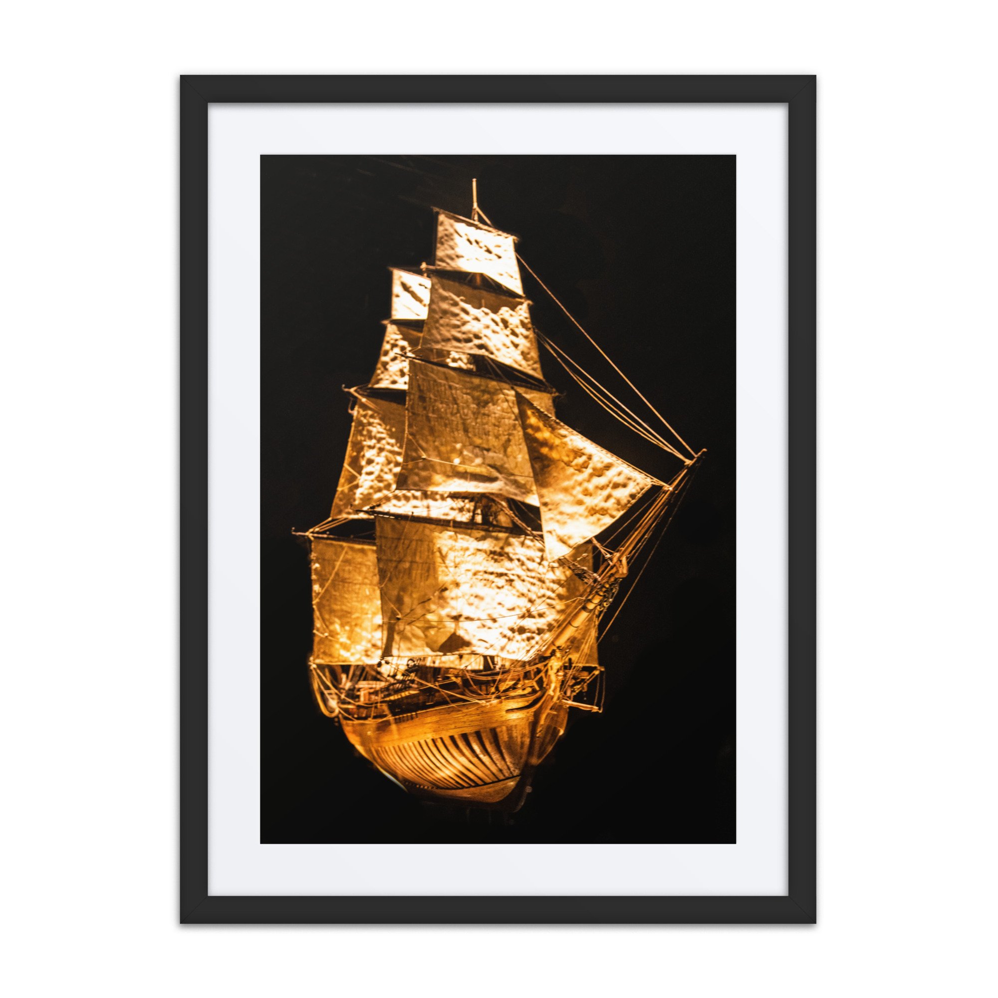 Floating Ship (Matte Print, 18" x 24" Mat Frame)