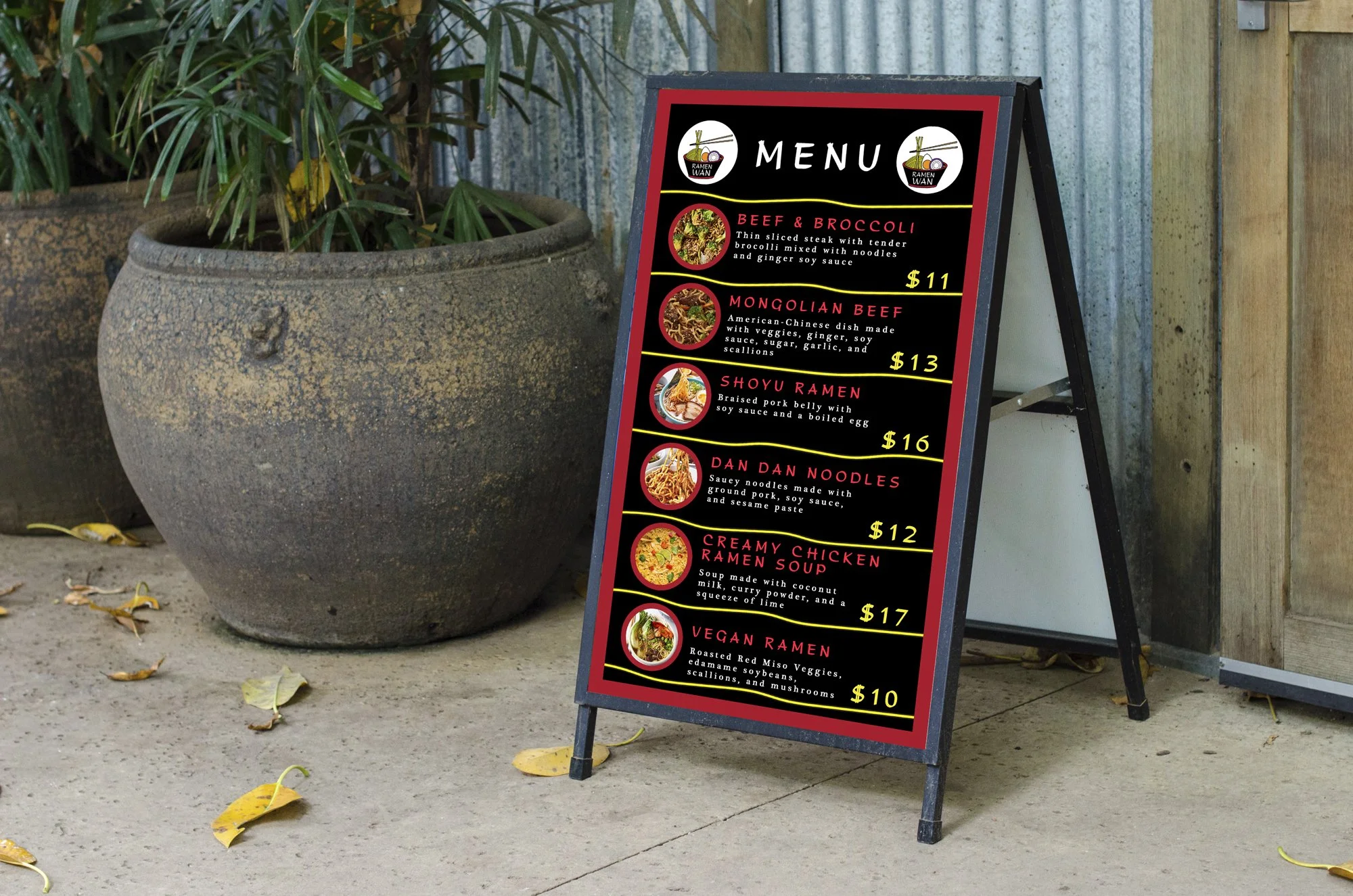 Ramen Wan Menu Stand