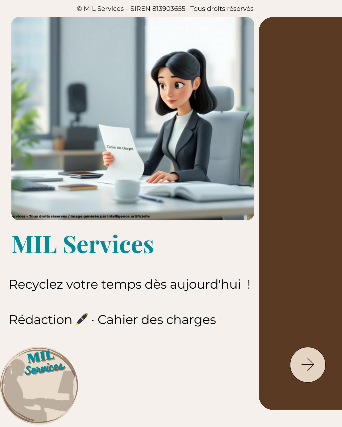 Première page d'un carrousel pensé pour LinkedIn pour la journée du recyclage. Fait via Canva par Mme MEKHATI-LEFORT Stéphanie dirigeante de MIL Synergy