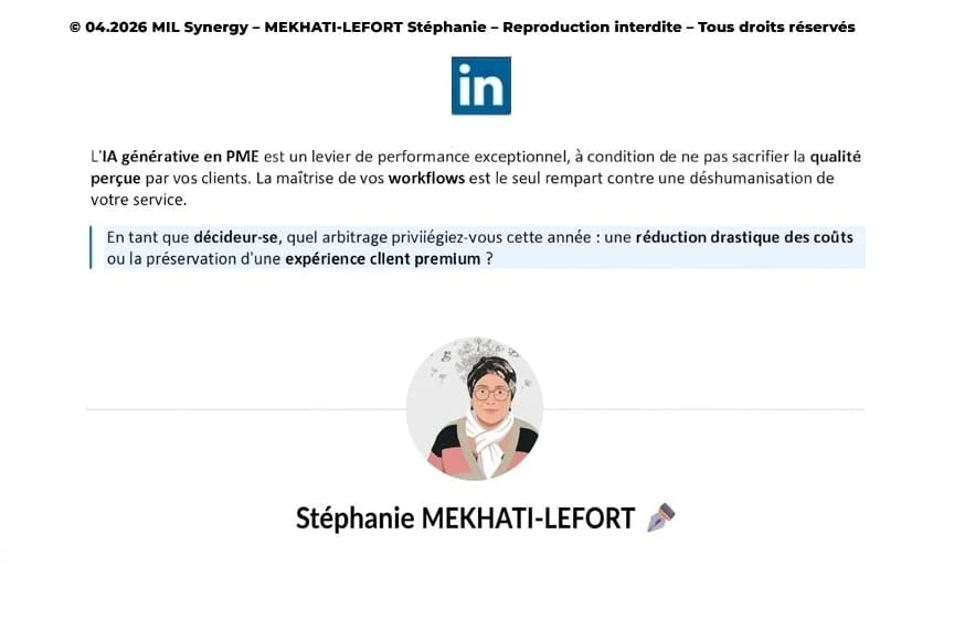 Portfolio : Article LinkedIn Page 3. Par Stéphanie MEKHATI-LEFORT, dirigeante Mil Synergy, Copywritrice certifiée.