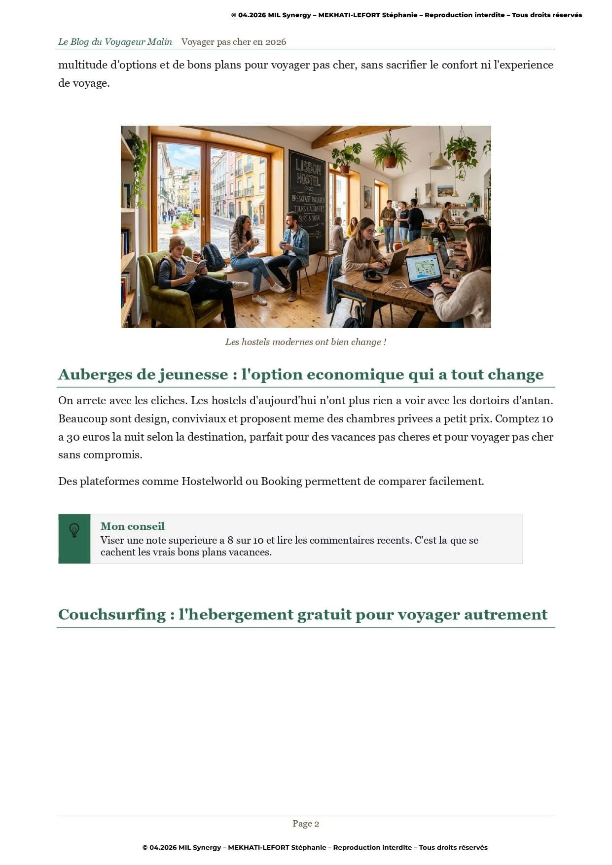 Portfolio : Article de blog, Page 2. Par Stéphanie MEKHATI-LEFORT, dirigeante de MIL Synergy, Copywritrice certifiée.