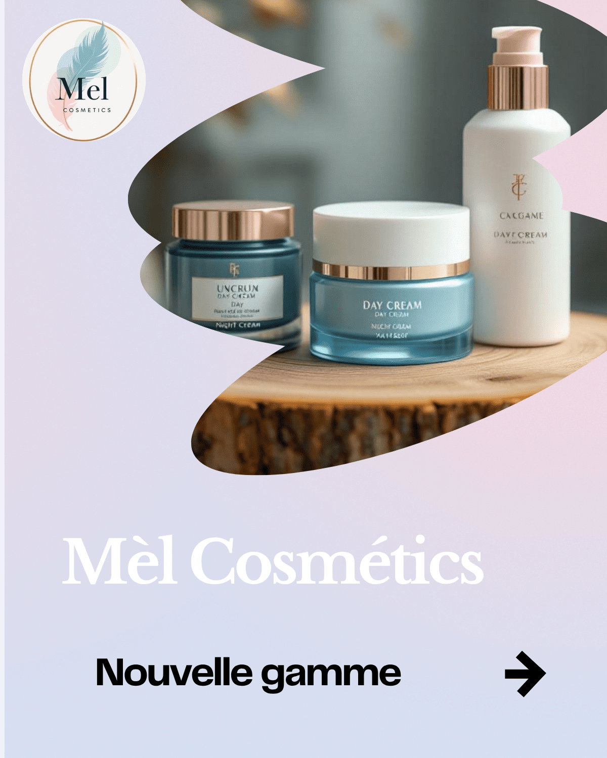 Première page d'un carrousel pour produit cosmétique, pensez pour Instagram. Fait via Canva par Mme MEKHATI-LEFORT Stéphanie dirigeante de MIL Synergy