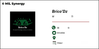 Carte de visite très simple, respectant les couleurs de la charte graphique. Recto seulement. Faite part Stéphanie MEKHATI-LEFORT dirigeante de MIL Synergy