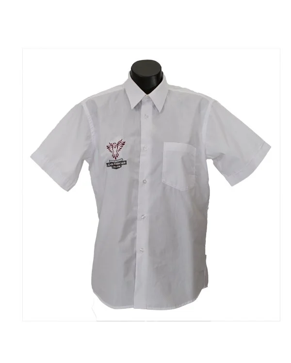 Embroidered White Short Sleeve Shirt