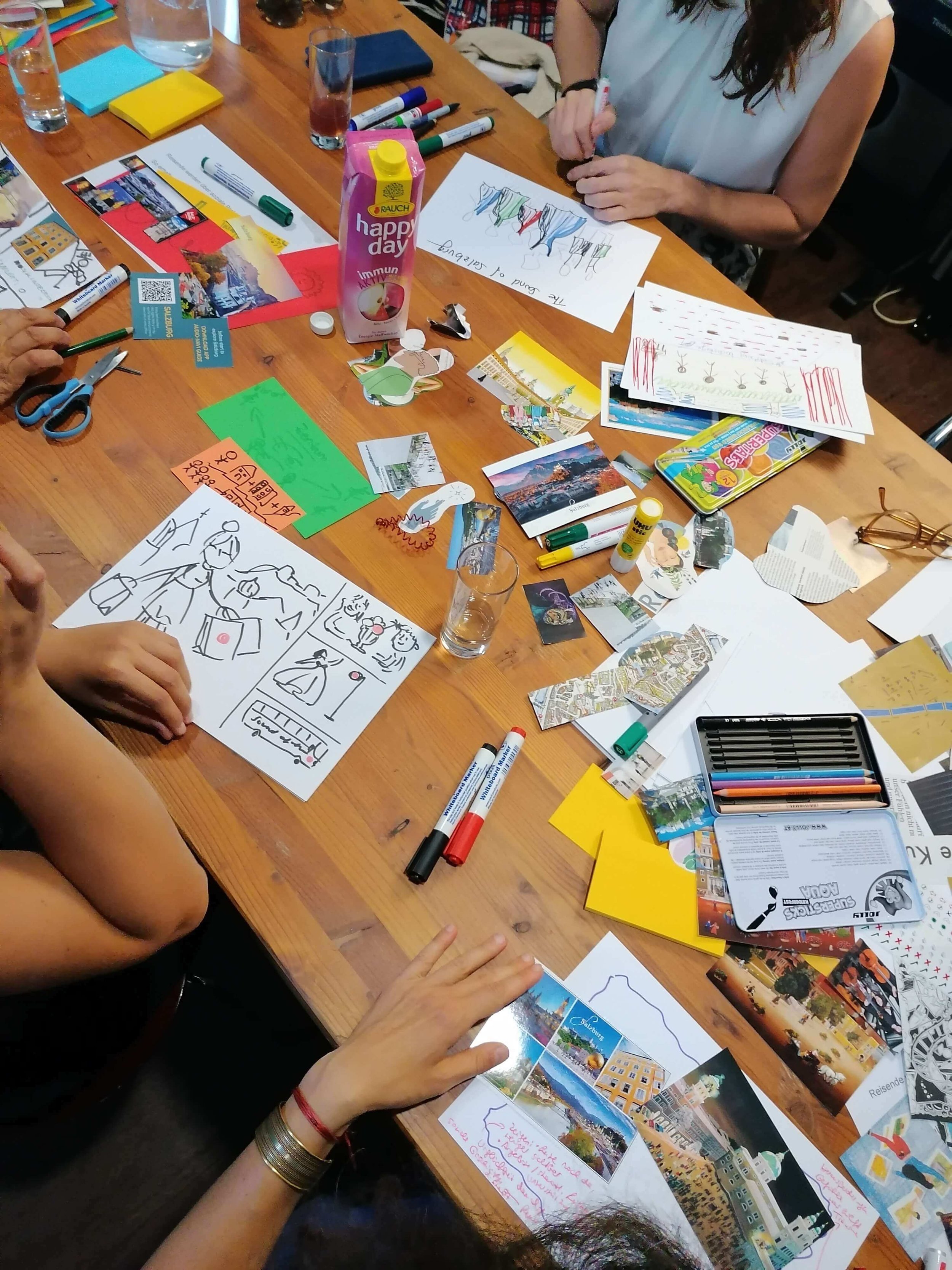 Co-Creation-Workshop mit kreativen Methoden und Design Thinking zur Entwicklung sozialer Innovationen.