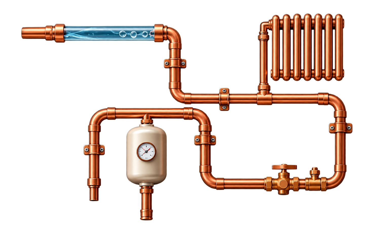 Copper plumbing and heating system