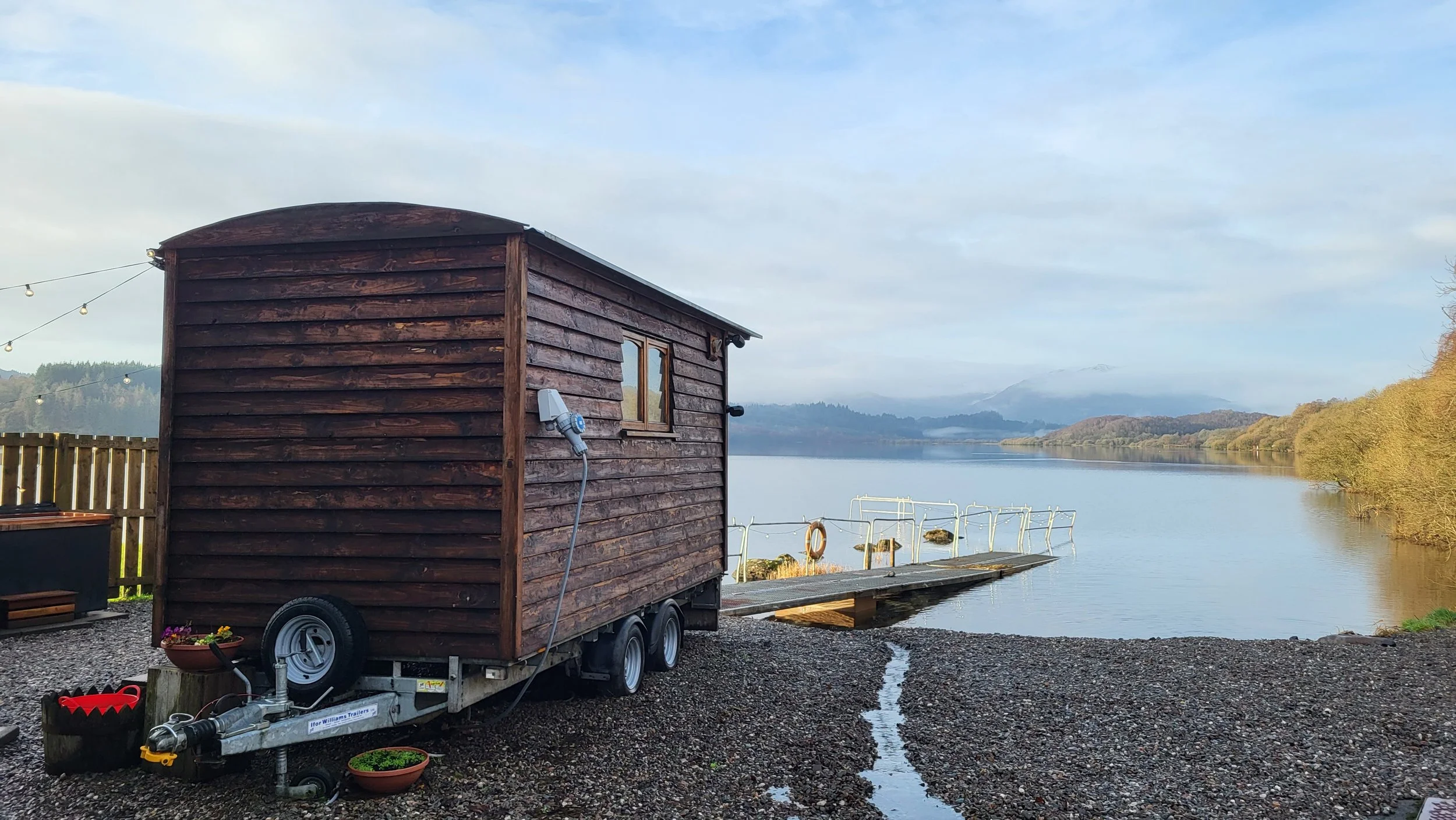 Wooden sauna beside a Scottish loch — slow living and time in nature