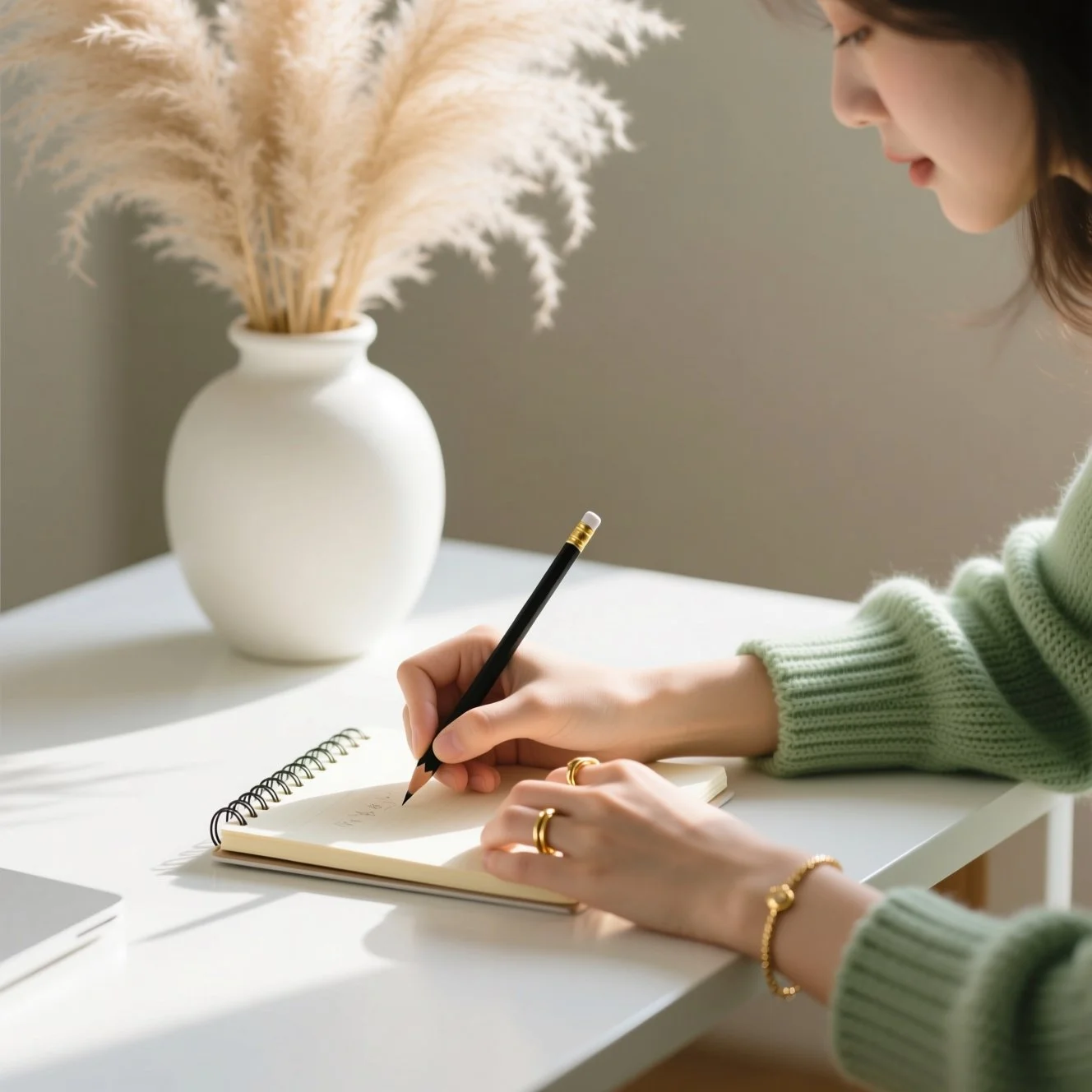 Coach writing notes at a desk — client of Erin Claire Butler, Operations Manager