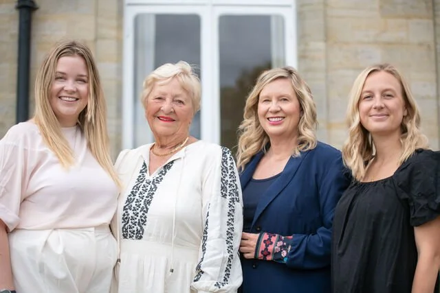 The women behind the A24Group: Tilly Rea, Ambition 24hours Operations Director, founders Penny Streeter OBE and Marion Hewson, Bonnie Streeter RM
