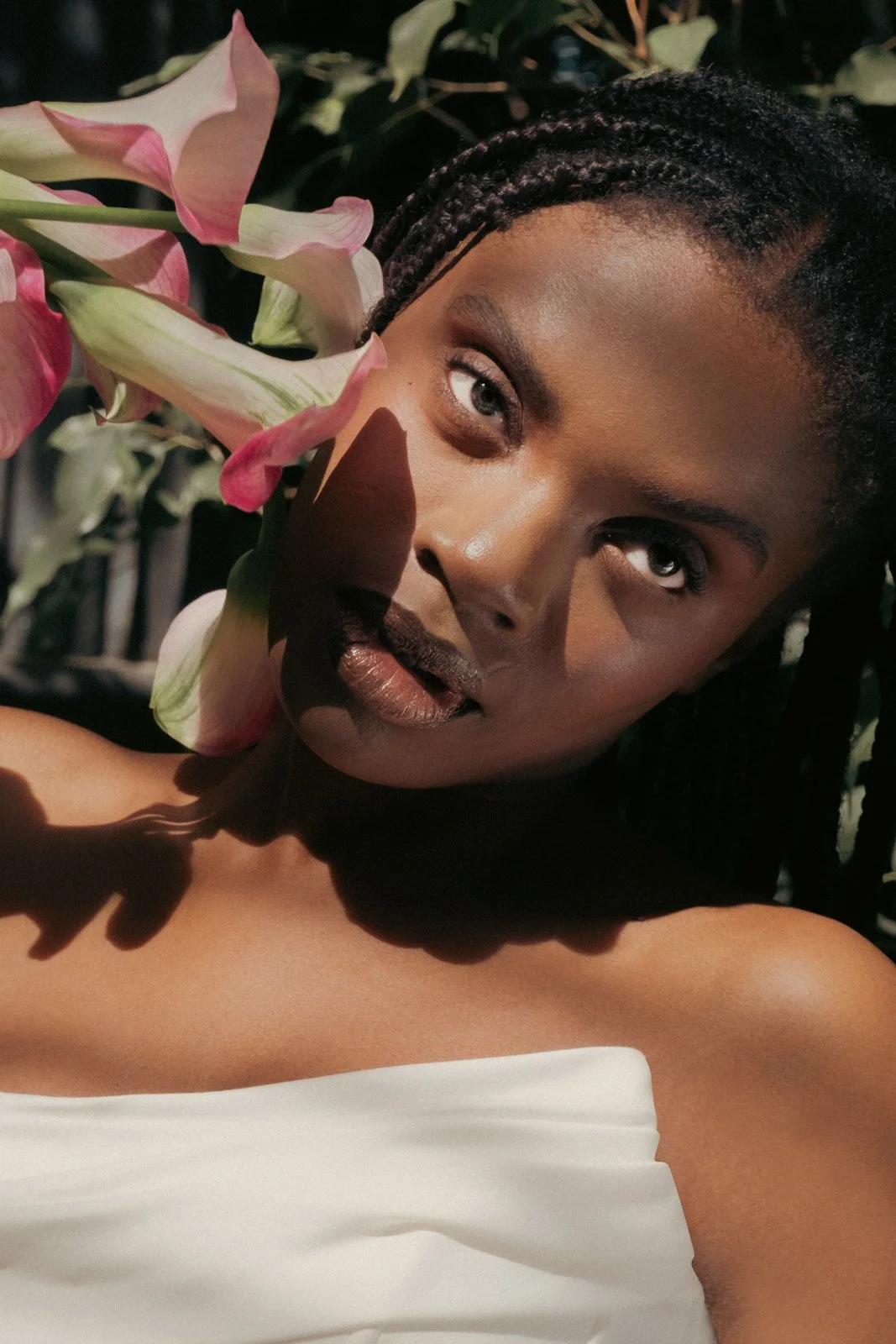 Luxury bridal beauty close up portrait with editorial lighting