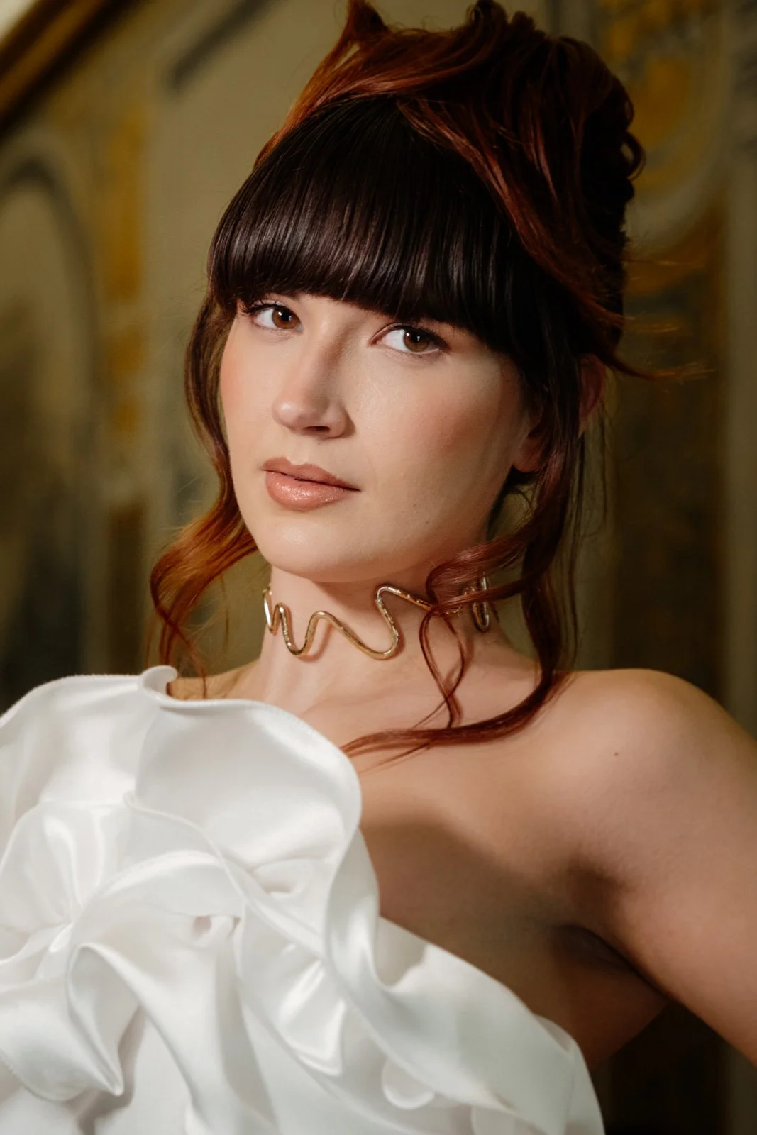 Soft editorial bridal portrait inspired by luxury wedding fashion